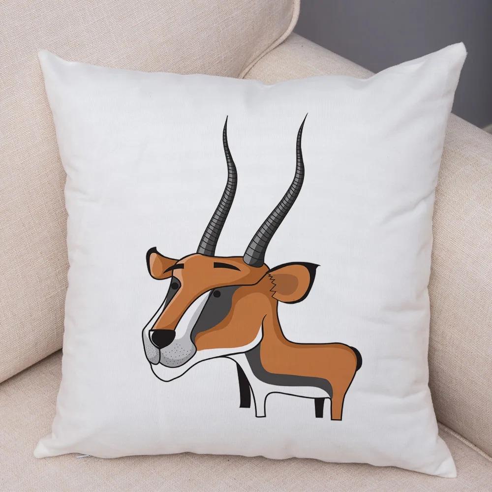 Забавные наволочки с изображением животных из мультфильмов для офиса, гостиной, дома, наволочки для автомобиля, украшения