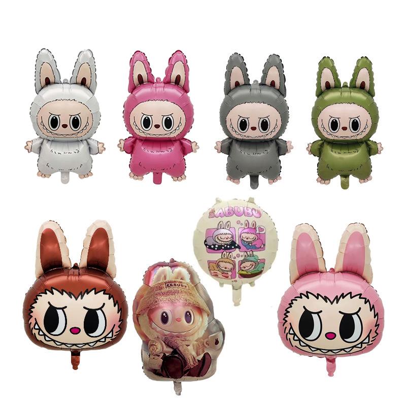 5 шт. Милый мультяшный воздушный шар из алюминиевой пленки Лабубу, украшение для детской вечеринки по случаю дня рождения, надувная игрушка для детского праздника