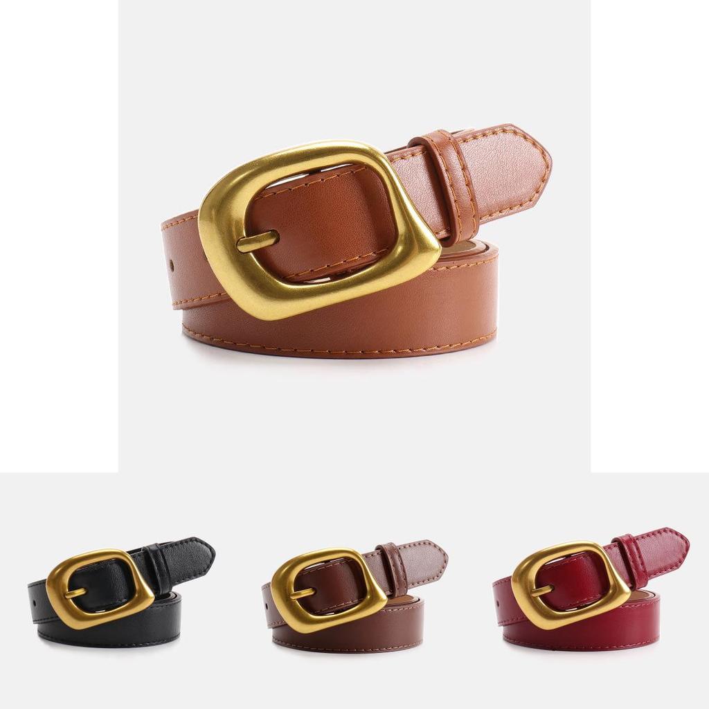 Trendy Pu Leather Waist Belt For Women With Minimalist Aesthetic And Classic Fastener