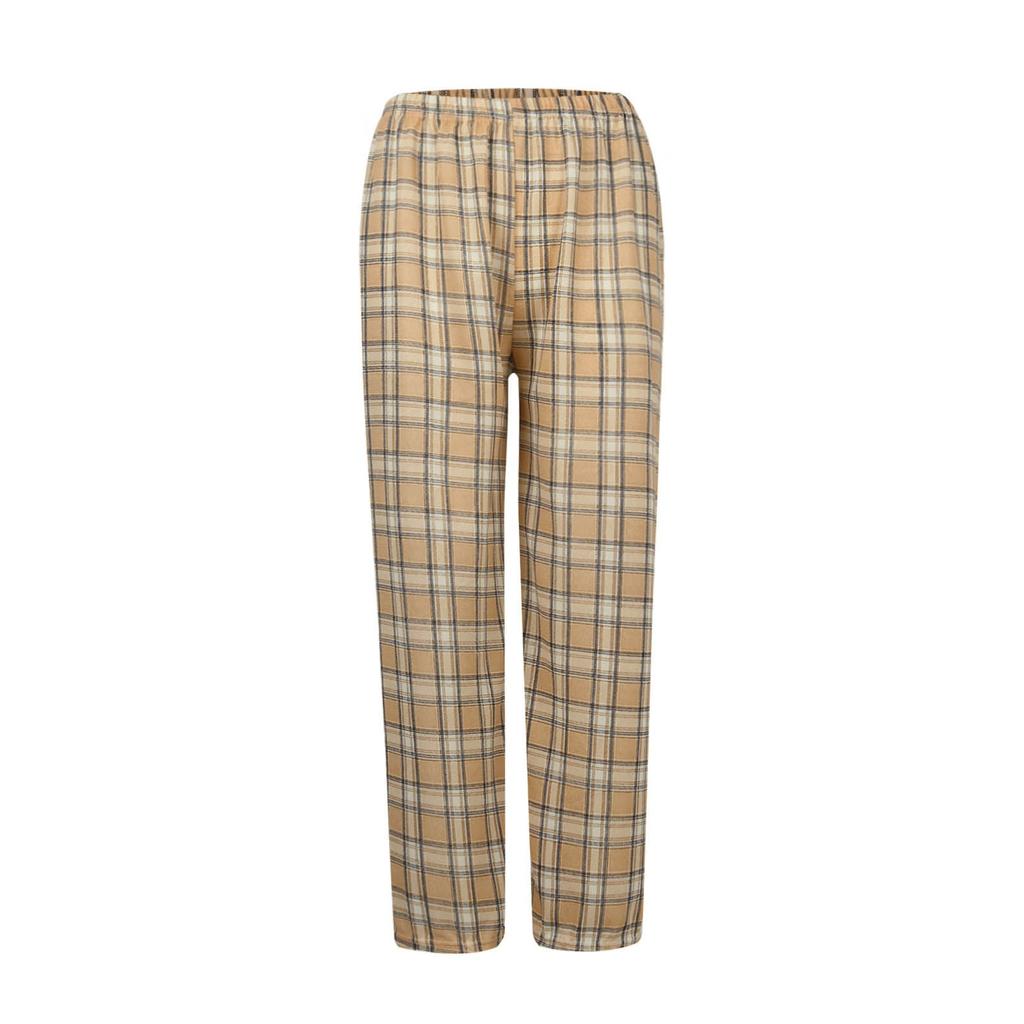 Women’s Everyday Pants, Printing Comfy Leg Pants High Waist Pants Plaid Stretch Wide Loose Ladys Casual Checkered Pants