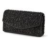 Plex Party Bag, Beaded and Sequined, 3-Way, Elegant Clutch, Black