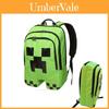 Зеленый рюкзак Minecraft Creeper для школы, путешествий и других целей, большая вместимость, прочный материал Оксфорд