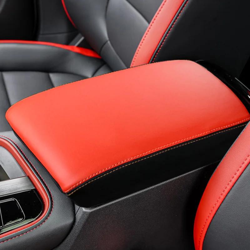Car Armrest Box Cover For MG4 EV 2022 Mg 4 EH32 2023 Central control PU Leather protective pad Interior modification accessories
