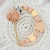 Star Pacifier Holder Clips Wood Baby Teether Toys Straps Anti-lost Baby Pacifier Chain  Toddler