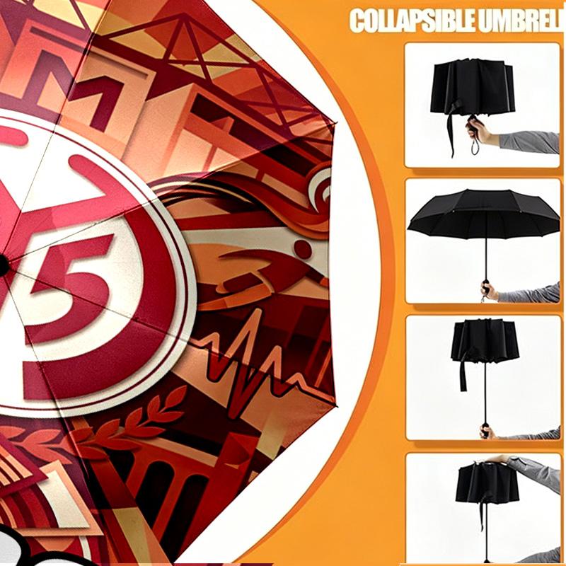 Custom Name Personalized 05 1FSV Mainz 05 Print Umbrella, Auto Open Close, 8‑Rib Sturdy Frame, Commute Camping Hiking Use, Birthday Gift