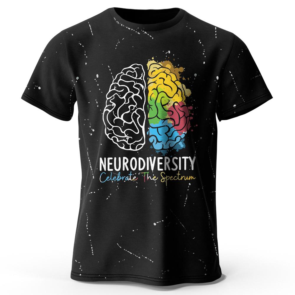 220 GSM Playful Brain Print Tee - Retro Inspired Streetwear for Men Women Breathable & Comfort