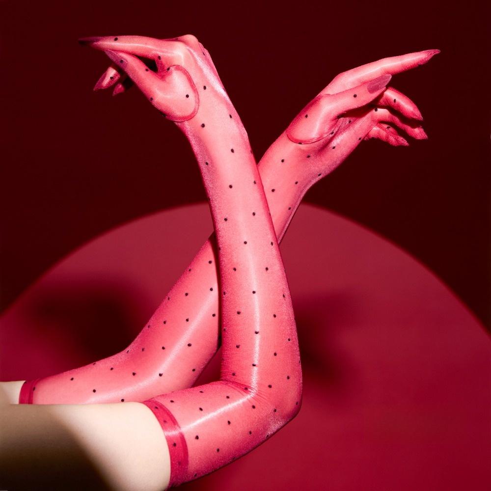 Polka Dot Sheer Gloves Ultra-thin Stockings Gloves Breathable Long Gloves Women