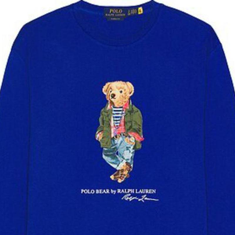 Polo Ralph Lauren Animal Print Crew Neck Long Sleeve T Shirt Men Tops Blue 710897346005