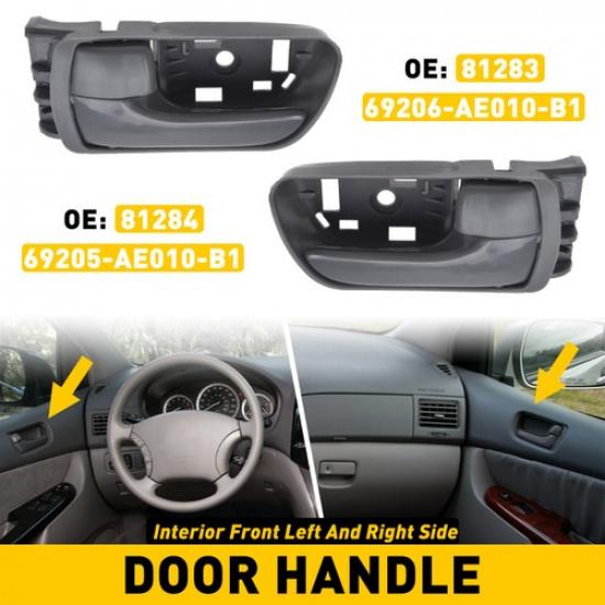 For 2004-2010 Toyota Sienna Door Handle Inner Interior Front Left & Right Gray