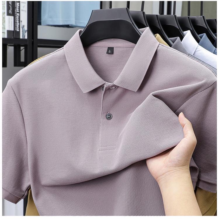 Мужская летняя хлопковая рубашка-поло, дышащий воротник, стиль Business Casual, стиль "Папа", короткий рукав