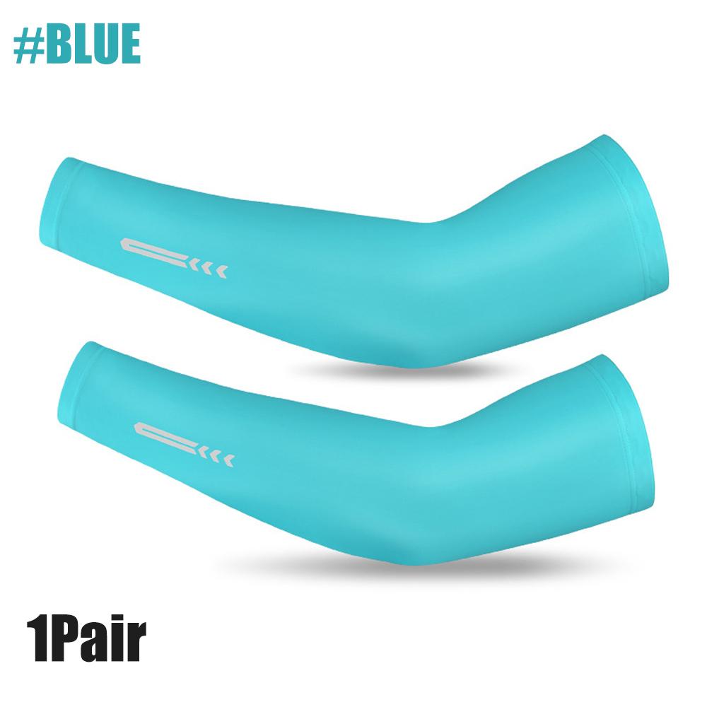 1 пара дышащих налокотников Ice Fabric с защитой от ультрафиолета для бега и охлаждения UPF 50 для фитнеса, баскетбола, спорта, велоспорта и активного отдыха