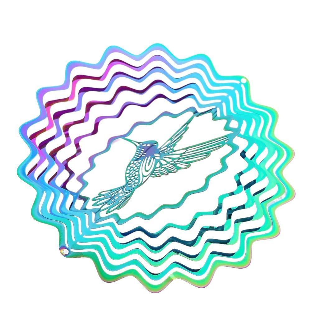 Gradient Color Wind Spinner Catcher 3D Dynamic Rotating Wind Chimes Funny Wind Chime Pendant Party