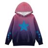 Girls Long Sleeve Printed Gradient Color Children's Hooded Pocket Sweatshirt
