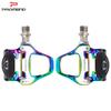 For Rainbow Color PD-R97Y Aluminum Chromoly Spindle for Cleat Pedal Self-Locking Road Bike Pedals Sealed Bearing Bicycle