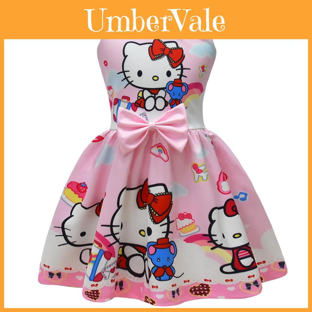 Безрукавное платье с принтом Hello Kitty и оборками для весеннего наряда