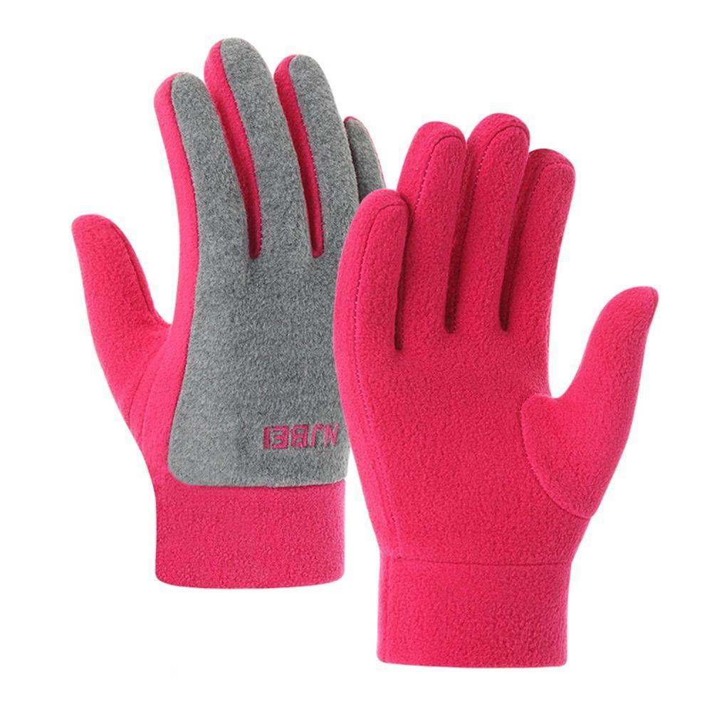 Driving Gloves Outdoor Sport Fleece Furry Warm Mitts Full Finger Mittens Women Gloves Thick Plush