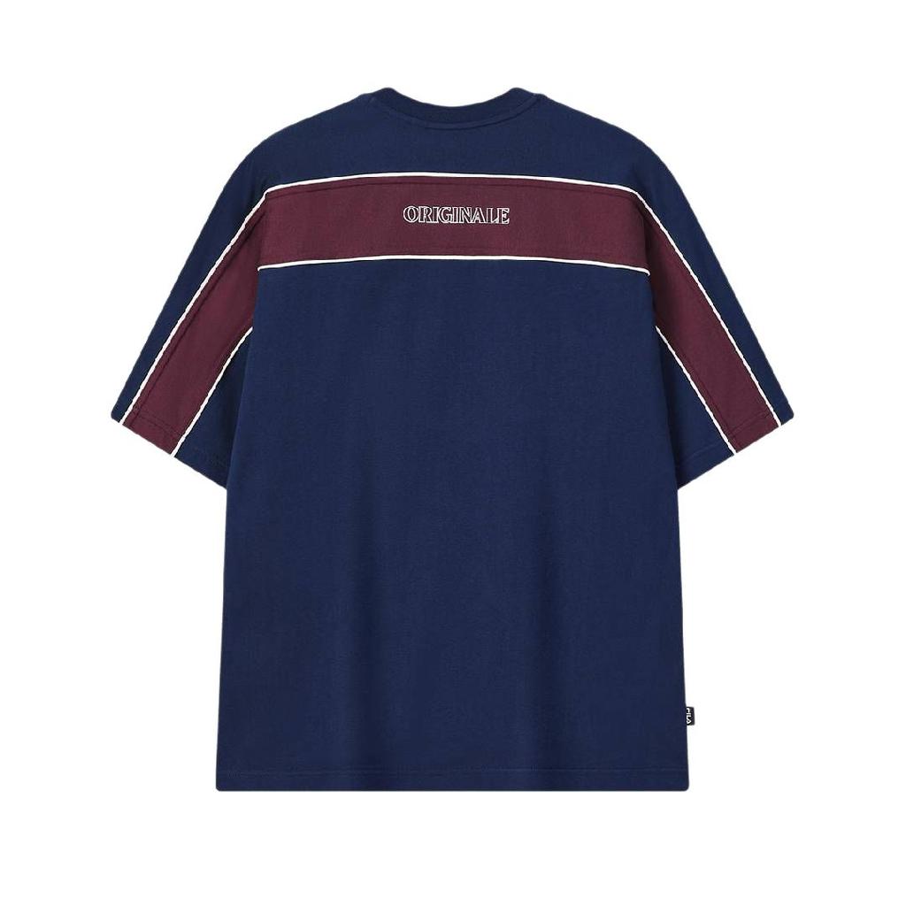 Fila Оригинальная мужская футболка с V-образным вырезом, свободная, с коротким рукавом, топ F11M619103F-NV