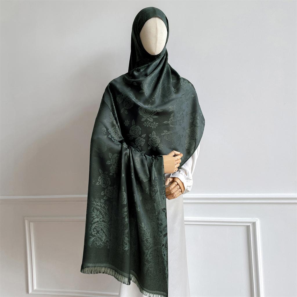 Luxury Paisley Pattern Women Hijab Gold Thread Jacquard Scarf Muslim Wraps Ramadan Islam Headscarf Shawl Turban Neckerchief