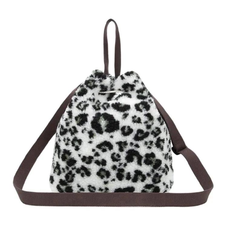 THE NORTH FACE Polyester Bucket Bag Crossbody Bag Outdoor Bag Unisex Black White Leopard Print (Unisex) Crossbody Bags NN2PM53L BAODAI