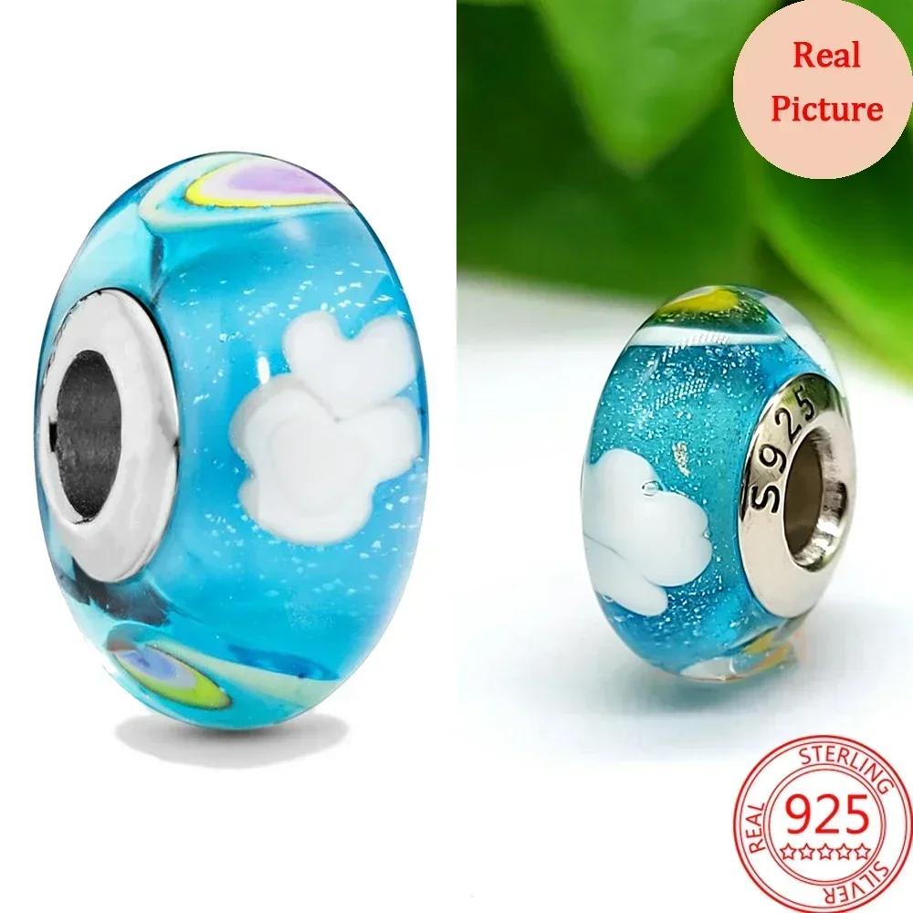 Разноцветные бусины из муранского стекла, стеклянный шарм с волнистым узором, шармы из волнистых стеклянных бусин, подходят для браслетов известных брендов, женские медные украшения, подарок