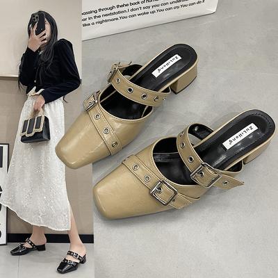 Мода 2025 Металлическая пряжка Высокий каблук Женские сандалии Летняя обувь для вечеринок Женские туфли-лодочки Модная уличная обувь