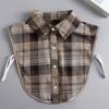 Womens Half-Shirt Dickey Collar Detachable Fake Collars Fashion Classic Plaid Fake Collar for Dresses Blouse Sweater