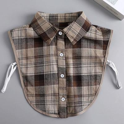 Womens Half-Shirt Dickey Collar Detachable Fake Collars Fashion Classic Plaid Fake Collar for Dresses Blouse Sweater