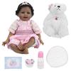 55 см кукла-реборн мягкая улыбающаяся кукла-девочка игрушка детская игрушка в подарок с соской детская бутылочка