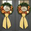 2Pcs Fall Thanksgiving Striped Wreath Belt Farmhouse Ribbon DIY Craft Monogram Outdoor Indoor Autumn Decor
