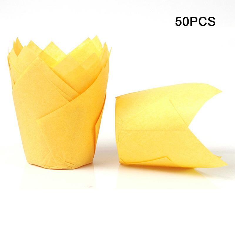 50 шт., вкладыши для обертки для кексов, чехол для маффинов, тюльпанов, бумажный декор для торта, чашки для выпечки