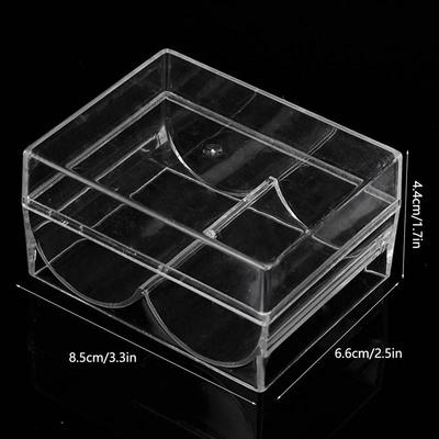 Коробка для покерных фишек, акриловая прозрачная коробка для мелких фишек, чехол для хранения фишек для азартных игр казино с крышками, коробки для сбора монет