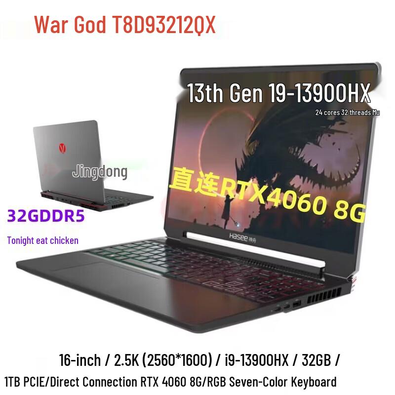 Игровой ноутбук HASEE War God T8 Pro (Китайская версия)