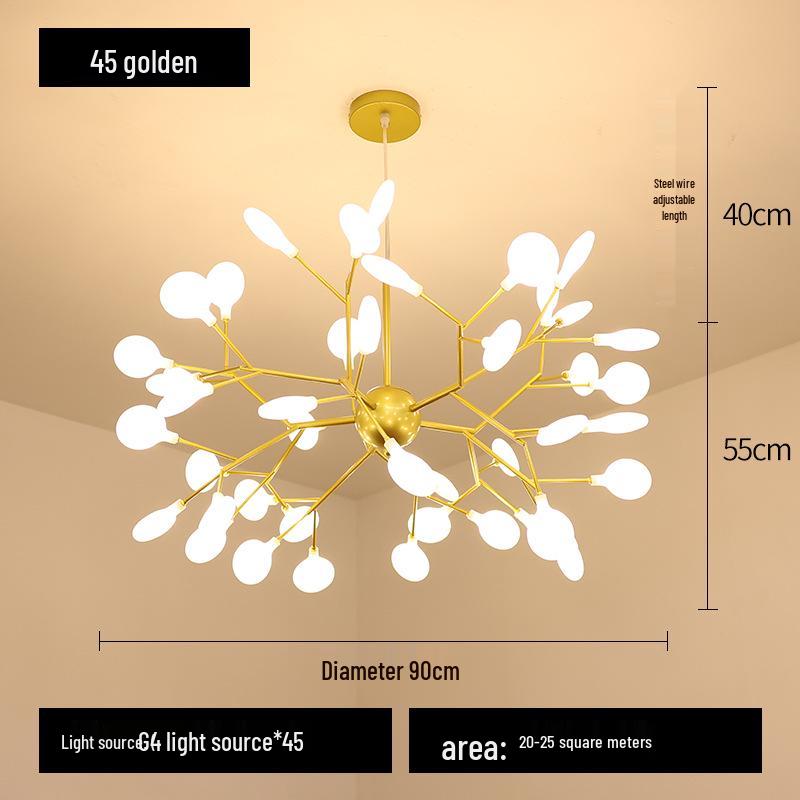 Люстра Светлячок: Современное скандинавское роскошное освещение для гостиных, спален и ресторанов