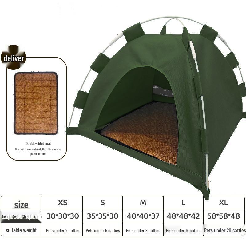 Складная уличная палатка для домашних животных с охлаждающим ковриком для кошек