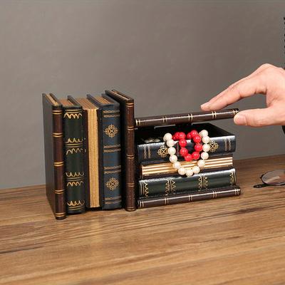 1 шт. ящик для хранения книг в форме моделирования, небольшой ящик для хранения в форме книги, украшение книжной полки, держатель для ручки для имитации книги, офисные украшения для поддельных книг