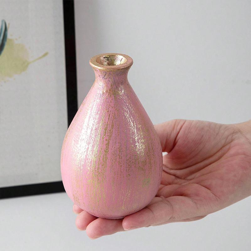 1 шт. Ваза, украшение, простая цветочная композиция, контейнер, украшение для дома, маленькая ваза, фиолетовая, цветная, деревянная, зеленая, 4 цвета