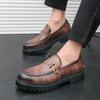 Деловой Британский Стиль Мужские Повседневные Кожаные Туфли Модные Лоферы Стильные На Толстой Подошве Слипоны Мужские Новые Свадебные Кожаные Туфли