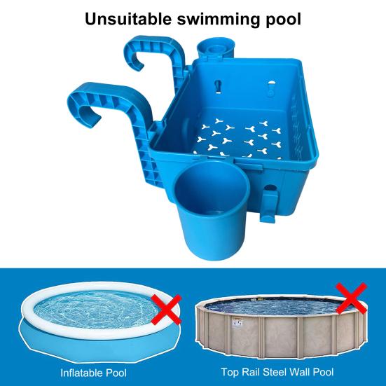 Корзина для хранения у бассейна, подвесная корзина для бассейна с подстаканником, большая вместимость