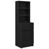 VidaXL Table de chevet noir 39x35x125 cm bois d’ingénierie, table de nuit, table de lit, table d'appoint, armoire de lit, 861311