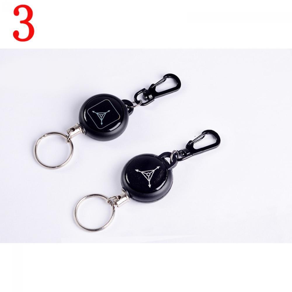 Fashion Metal Card Badge Retractable Keychain Key Holder Pull Chain Reel Recoil Belt