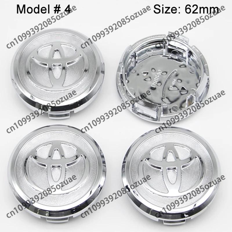 4Pcs 56mm 60mm 62mm 57mm Car Wheel Center Hub Cap Stickers Accessory For Toyota Rav4 Yaris Avensis Corolla Camry crown Rim Cover