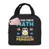 I Did The Math The Answer Is Penguin Funny Mathematician Insulated Lunch Bag for Women Kids Food Boxes Thermal Lunch Box Tote