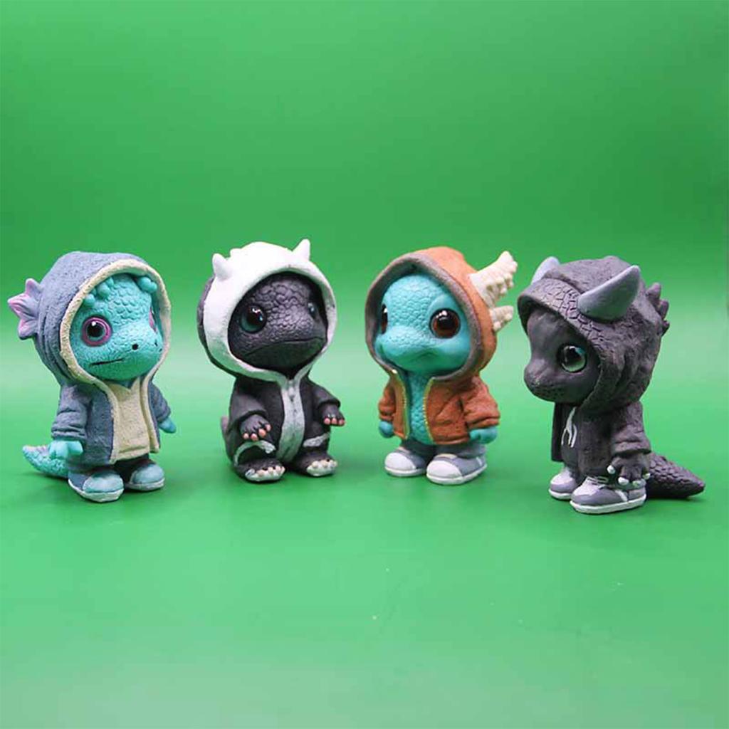 Милая статуэтка динозавра, скульптура, настольные украшения для дома, забавный злой дракон, скульптура детеныша, рождественский подарок