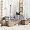 VidaXL 6-piece Garden Sofa Set with Cushions In Beige Poly Rattan 3347170