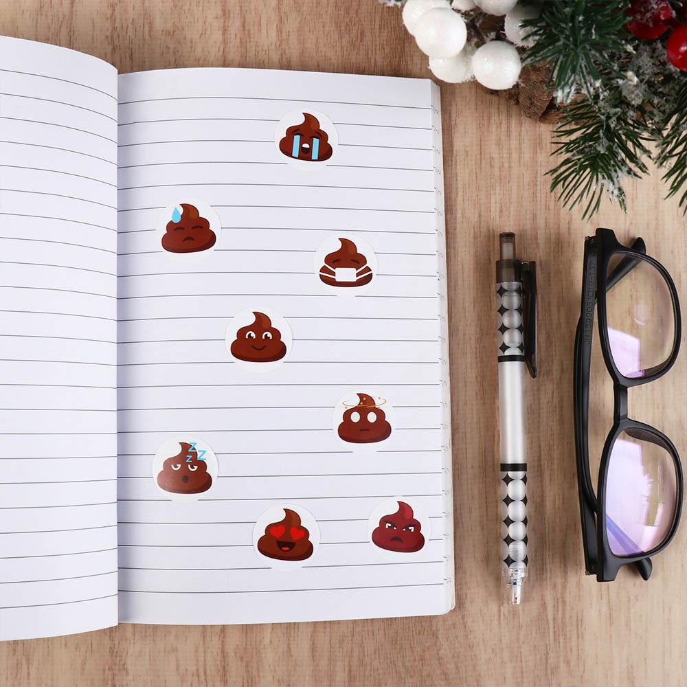 500pcs Kids Toys Self-adhesive Poop Emoticons Sticker Seal 1inch Stationery Sticker Funny Reward Sticker Teacher
