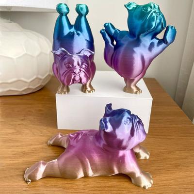 3D-печатная фигурка бульдога для йоги, статуэтка собаки, скульптура животного, домашний офис, книжная полка, украшение для рабочего стола, подарки для любителей собак