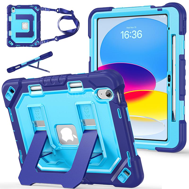 Protective Case For iPad 11th A16 10th Generation 10.9 11 inch Tablet Case Kickstand Holder Shoulder Strap iPad Case