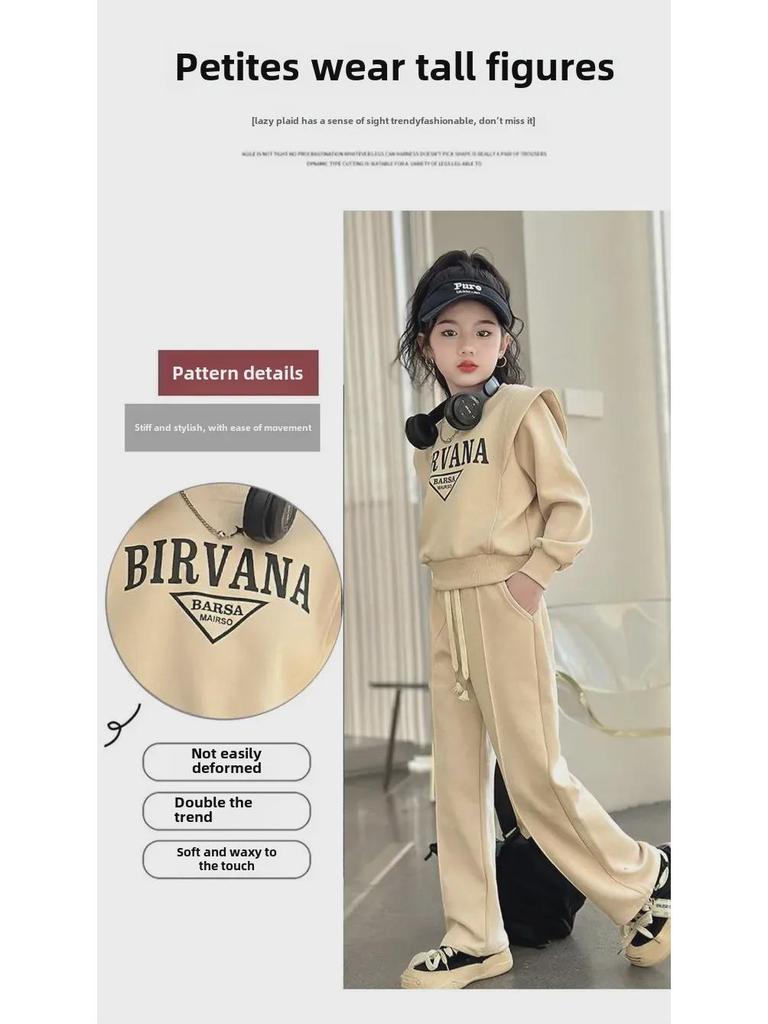 Спортивный костюм-двойка для девочек на весну и осень: Модный стиль отдыха для детей старшего возраста