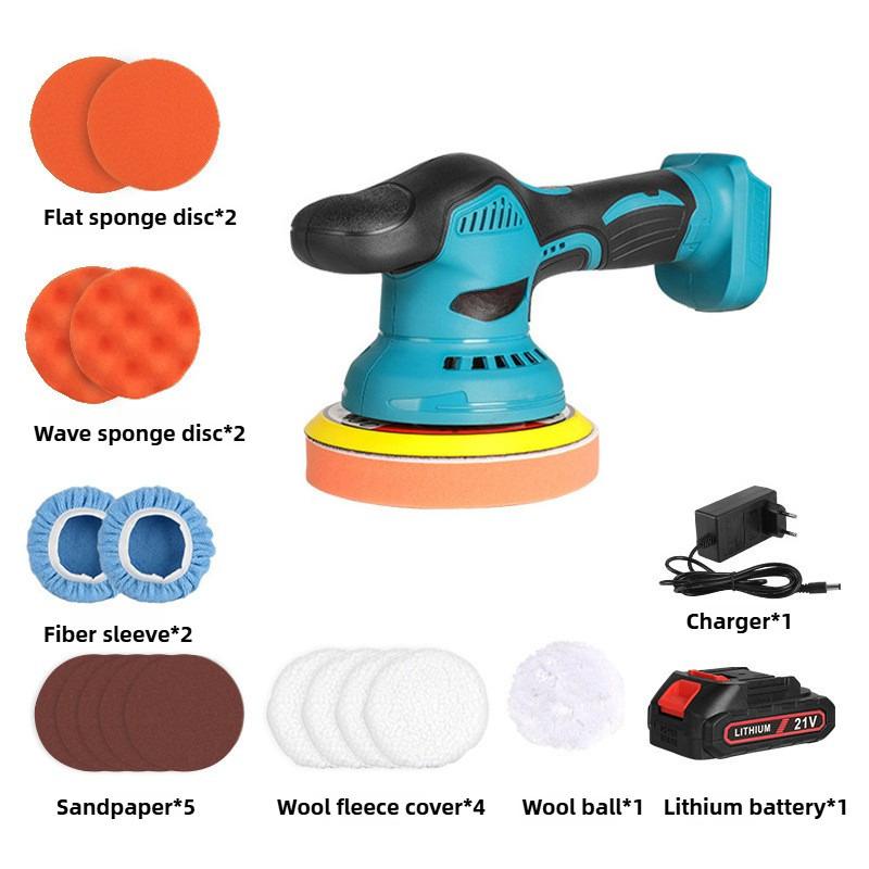 21V Портативная электрическая полировальная машина Бытовой инструмент для вощения и шлифования Ручная интегрированная автомобильная полировальная машина