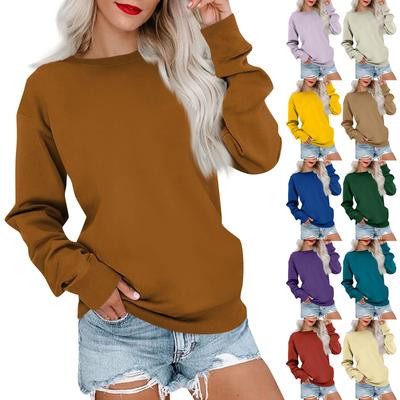 Женская толстовка с цветными блоками, повседневная удобная свободная легкая женская толстовка с длинным рукавом и круглым вырезом